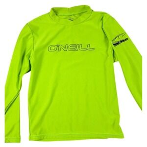 O'Neill Kids Rashguard Size 8 Neon Green UPF 50+ Sun Protection Quick Dry